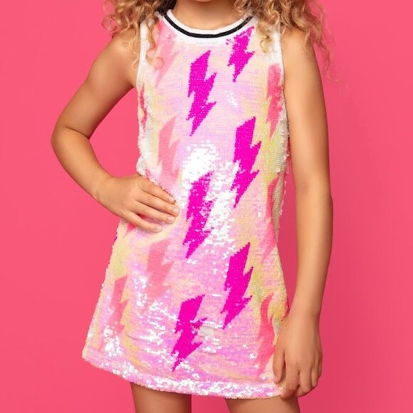 NWT MIA NEW YORK Lightning Bolt Sequin Dress - Picture 1 of 1
